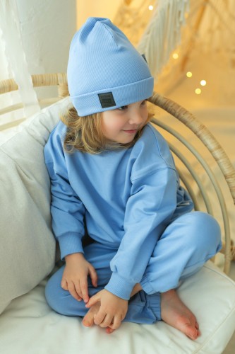 Przejdź do produktu Dres dziecięcy oversize 2-częściowy - błękitne niebo