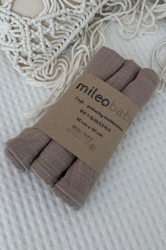 Przejdź do produktu Pieluszki muślinowe - zestaw 3 szt. 40x40 cm - Pure Nest Collection - Beżowe