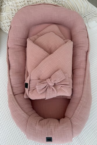 Przejdź do produktu Pakiet Mini – pierwsze otulenie - Pure Nest Collection - Brudny róż