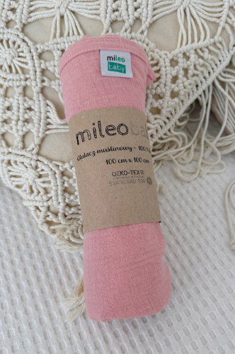 Przejdź do produktu Otulacz/ kocyk muślinowy 100x100cm - Pure Nest Collection - Brudny róż