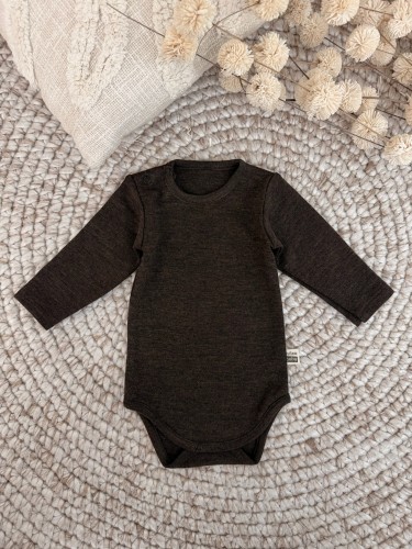 Przejdź do produktu Body  z 100% wełny merino - Palona kawa 