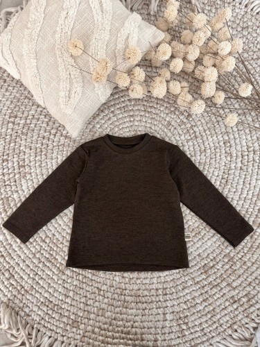Przejdź do produktu Bluzka  z 100% wełny merino - Palona kawa