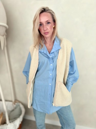Przejdź do produktu Kamizelka z 100% baranka merino - Kremowy